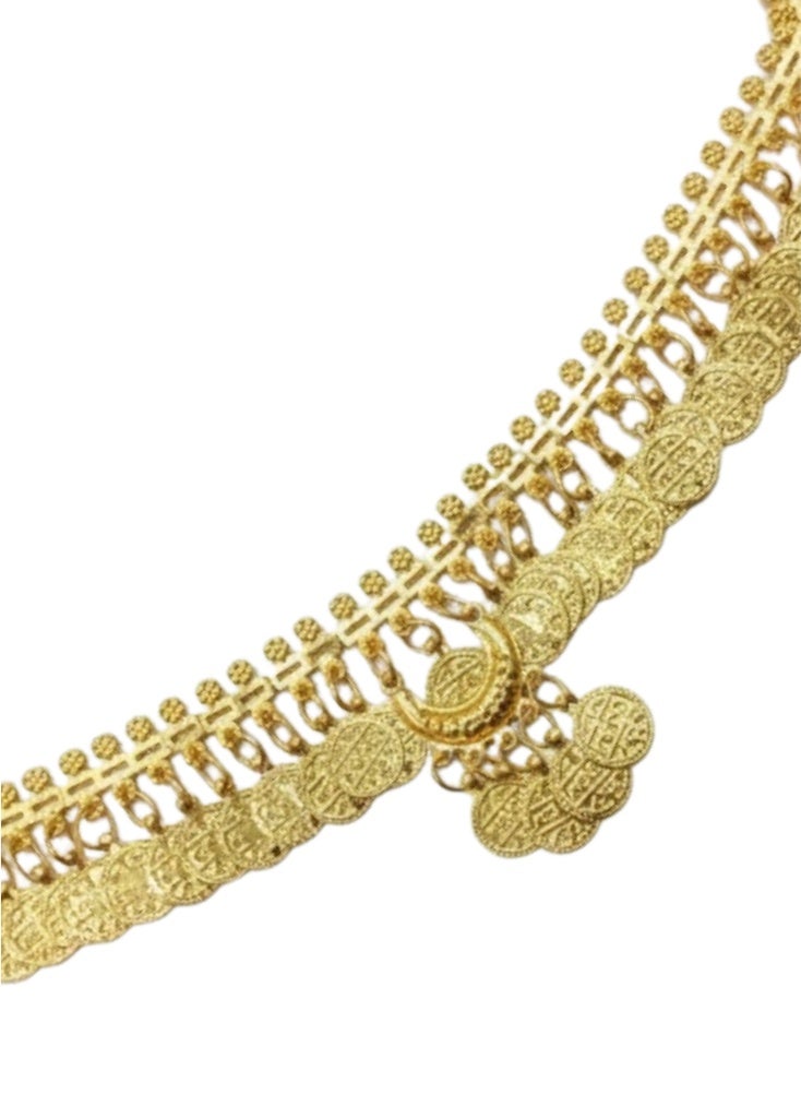 ARFA Asiri Traditional Gold Head Jewelry for Women – Saudi Foundation Day Heritage Headpiece with Coin Detailing, Classic Asiri Hair Ornament to Style with Jalabiya and Cultural Dresses (Pack of 2) - Image 4